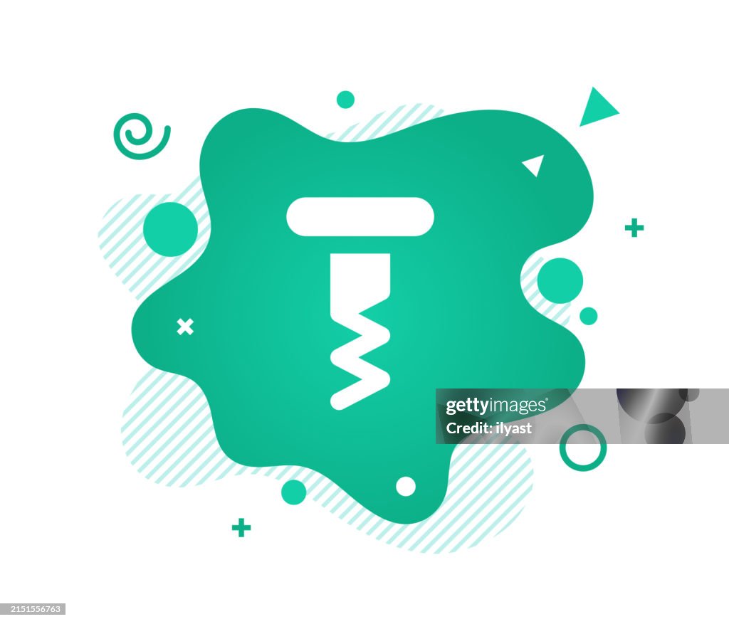 Announcement Design with Screw Icon & Abstract Background