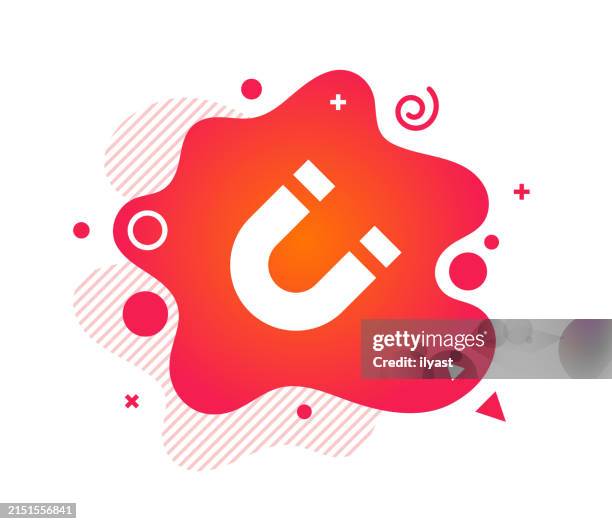 announcement design with magnet icon & abstract background - blacksmith stock illustrations