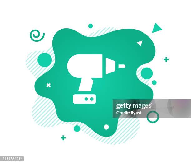 announcement design with drill icon & abstract background - carpentry background stock illustrations