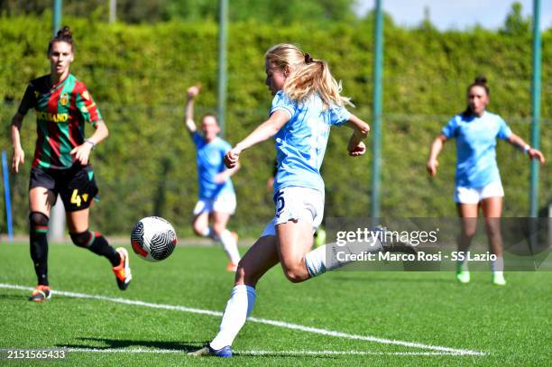 Maja Eva Gothberg of SS Lazio women scores the opening goal during the Serie B match between SS Lazio women and Ternana women at the Formello sport...