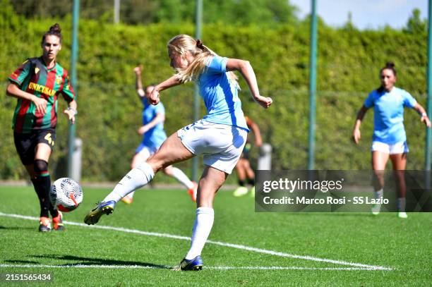 Maja Eva Gothberg of SS Lazio women scores the opening goal during the Serie B match between SS Lazio women and Ternana women at the Formello sport...