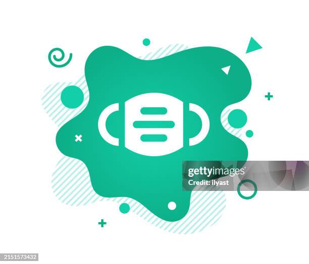announcement design with mask icon & abstract background - remove face mask icon stock illustrations