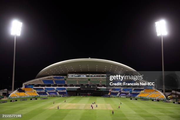 General view of the stadium during the ICC Women's T20 World Cup Qualifier 2024 Semi-Final match between United Arab Emirates and Sri Lanka at Zayed...