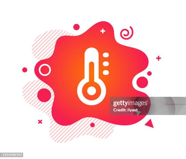announcement design with temperature icon & abstract background - cold thermometer stock illustrations