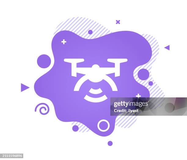 announcement design with drone icon & abstract background - spring background top view stock illustrations