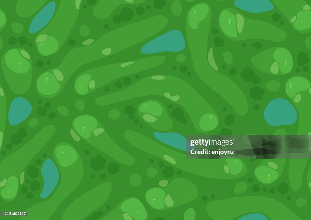 Seamless Green Golf Course Map Pattern Background High-Res Vector ...