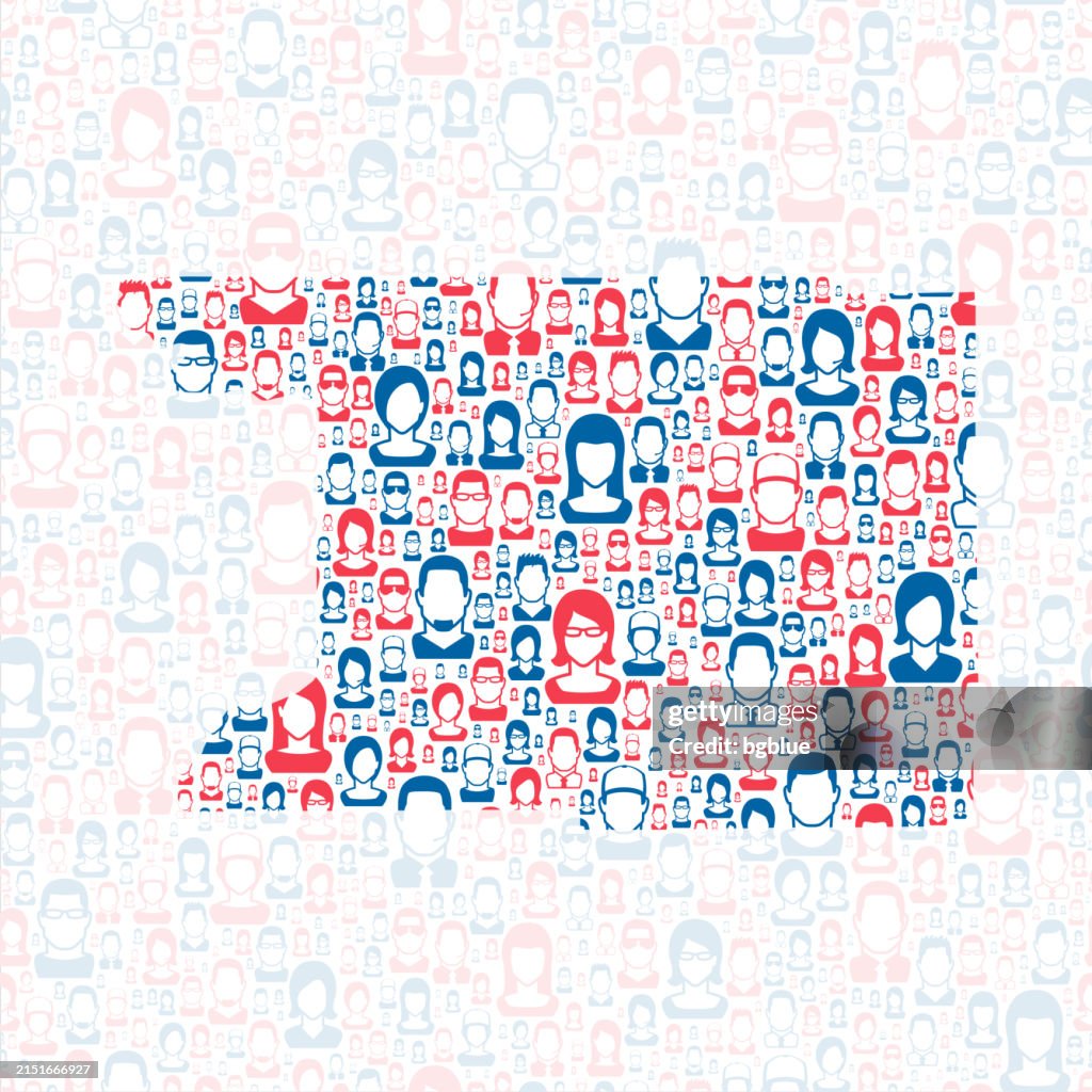 Columbia County, Wisconsin. Map with blue and red People