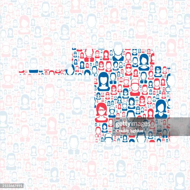 tom green county, texas. map with blue and red people - san angelo stock illustrations