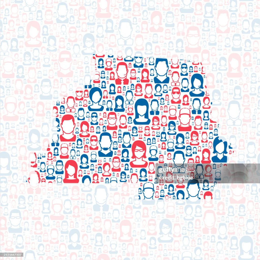 Madison County, Florida. Map with blue and red People