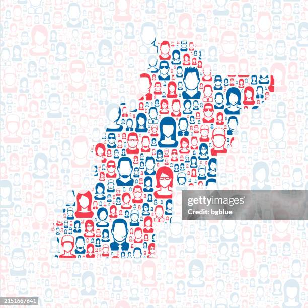 talladega county, alabama. map with blue and red people - talladega alabama stock illustrations