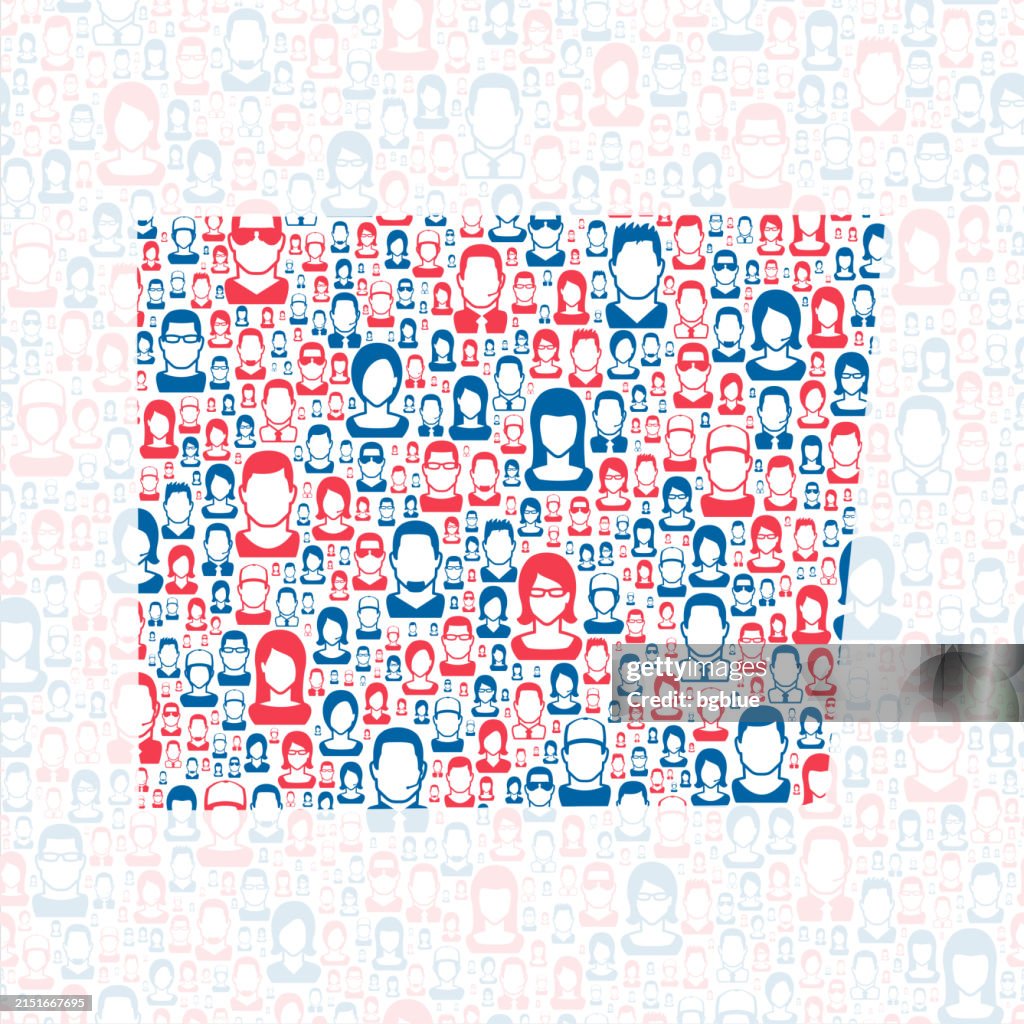 Lauderdale County, Mississippi. Map with blue and red People