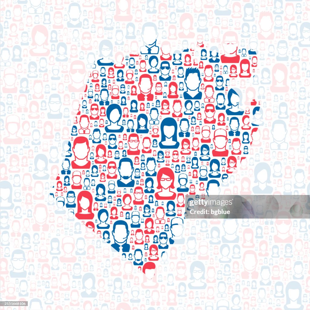Berkeley County, West Virginia. Map with blue and red People