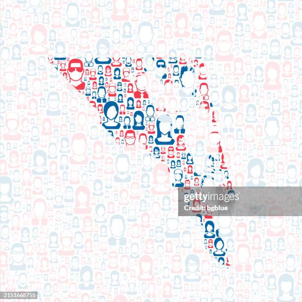 currituck county, north carolina. map with blue and red people - outer banks map stock illustrations