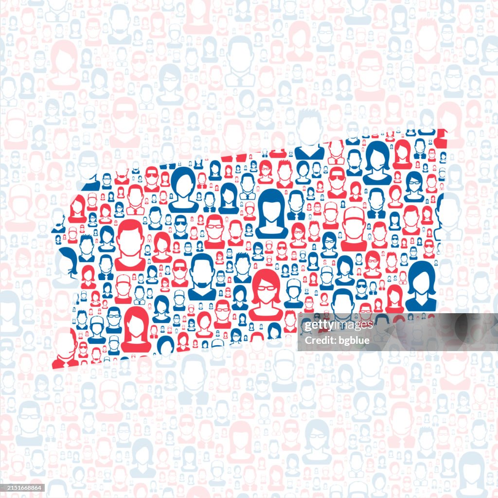 Putnam County, New York. Map with blue and red People
