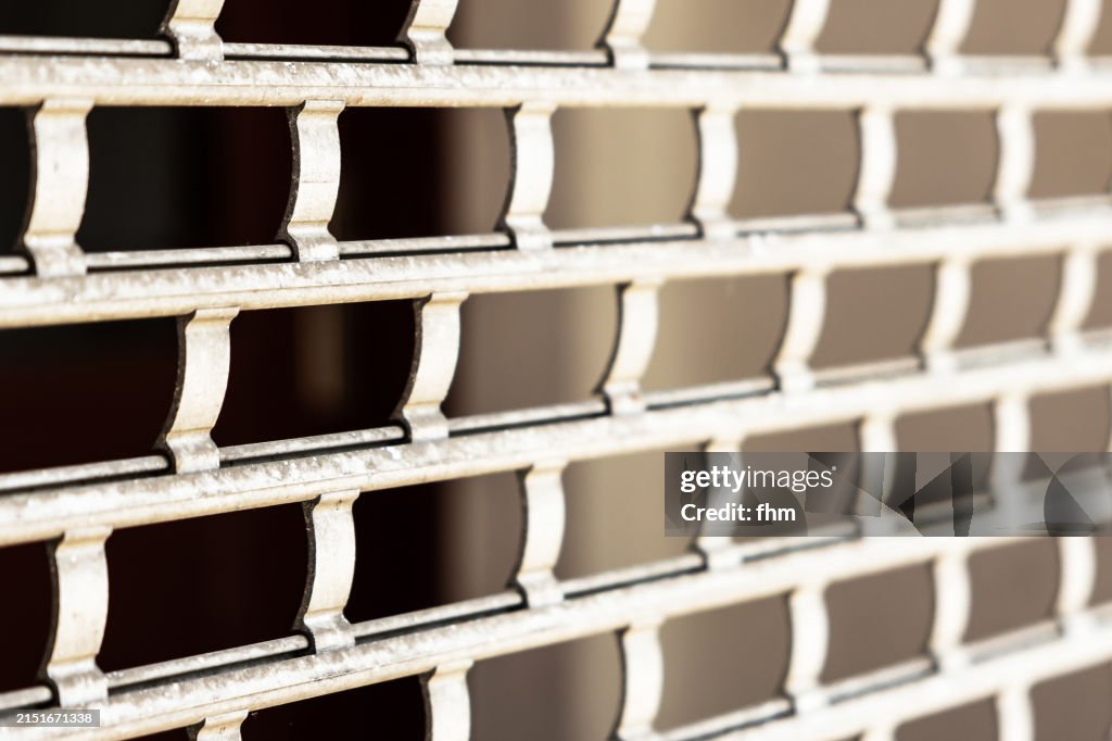 Closed grid at a bankrupt shop