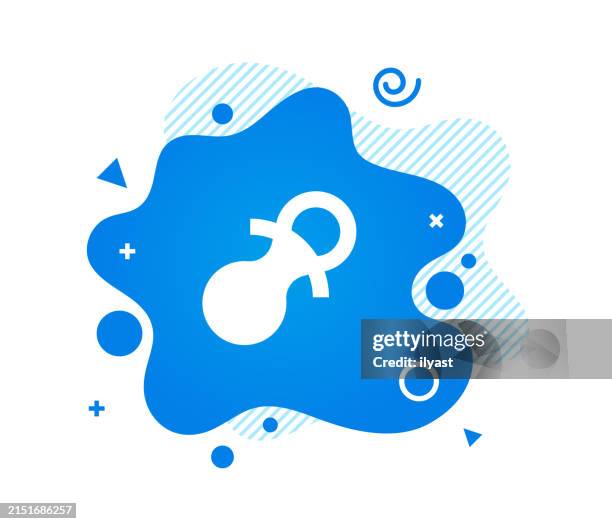stockillustraties, clipart, cartoons en iconen met announcement design with pacifier icon & abstract background - tepel