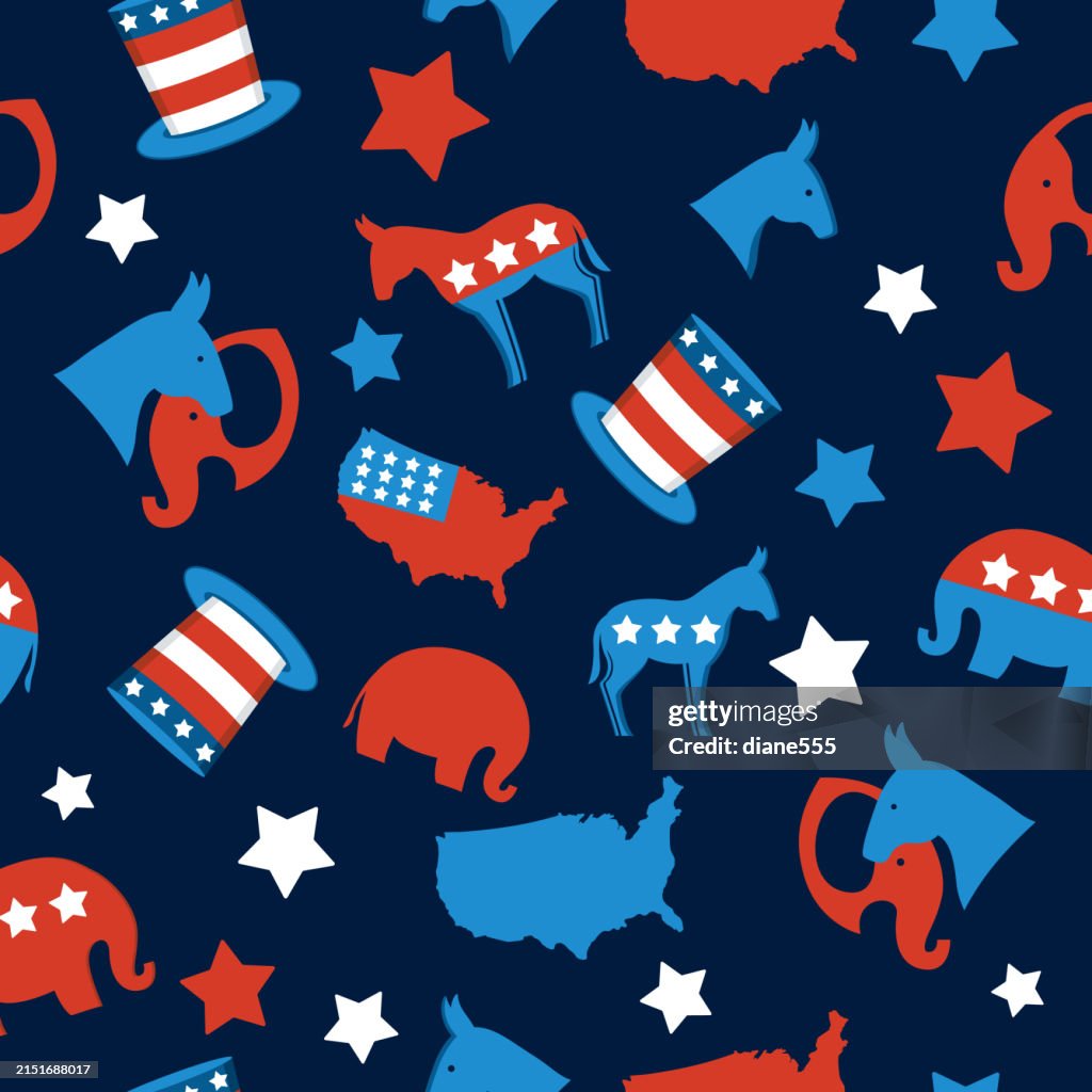 Politics Pattern Usa Political Seamless Pattern Background High-Res Vector Graphic ...