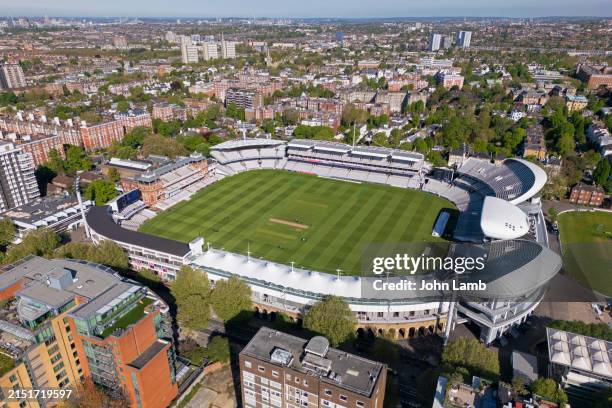aerial view of lords cricket ground. - cricket field stock pictures, royalty-free photos & images