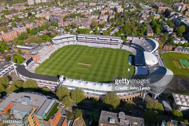 aerial view of lords cricket ground. - cricket field stock pictures, royalty-free photos & images