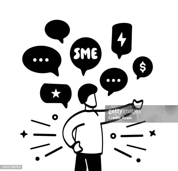character design for small and medium-sized enterprises - store manager stock illustrations