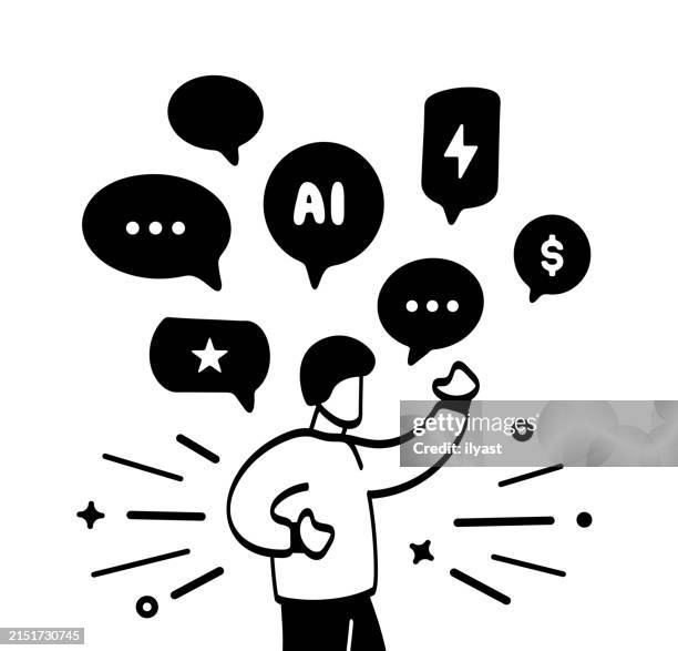 character design for artificial intelligence - understand customer stock illustrations