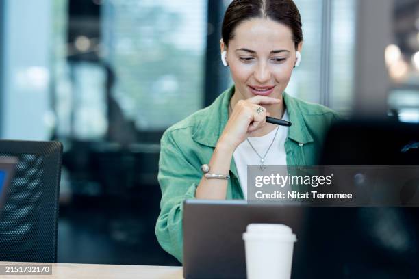 scaling your business with the help of technology. a business founder having on a new project discussion with her partnership via a web conference in a tech business office. - resilience stock pictures, royalty-free photos & images