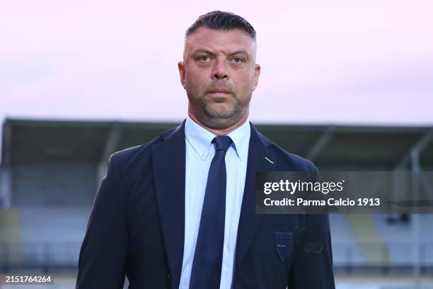 Salvatore Colantuono head coach of Parma Calcio 1913 looks on during the Serie B Women match between Pavia Academy SSD and Parma Calcio 1913 on May...