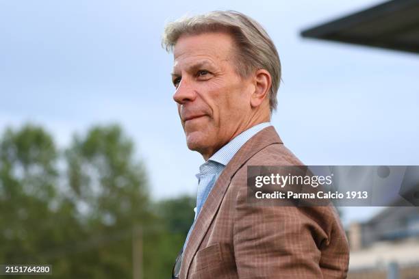Kyle Krause president of Parma Calcio 1913 looks on during the Serie B Women match between Pavia Academy SSD and Parma Calcio 1913 on May 06, 2024 in...