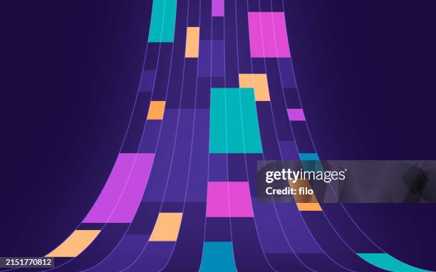 geometric shapes curve flow abstract background - news broadcast background stock illustrations
