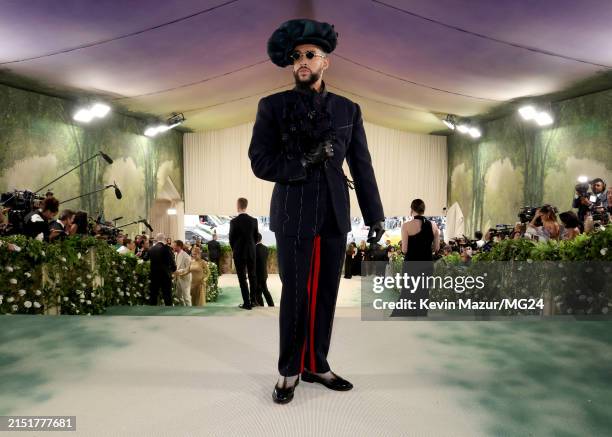 Bad Bunny attends The 2024 Met Gala Celebrating "Sleeping Beauties: Reawakening Fashion" at The Metropolitan Museum of Art on May 06, 2024 in New...