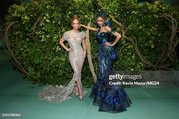 Co-Chairs Jennifer Lopez and Zendaya attend The 2024 Met Gala Celebrating "Sleeping Beauties: Reawakening Fashion" at The Metropolitan Museum of Art...