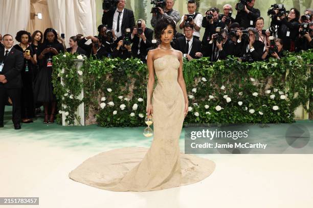 Tyla attends The 2024 Met Gala Celebrating "Sleeping Beauties: Reawakening Fashion" at The Metropolitan Museum of Art on May 06, 2024 in New York...