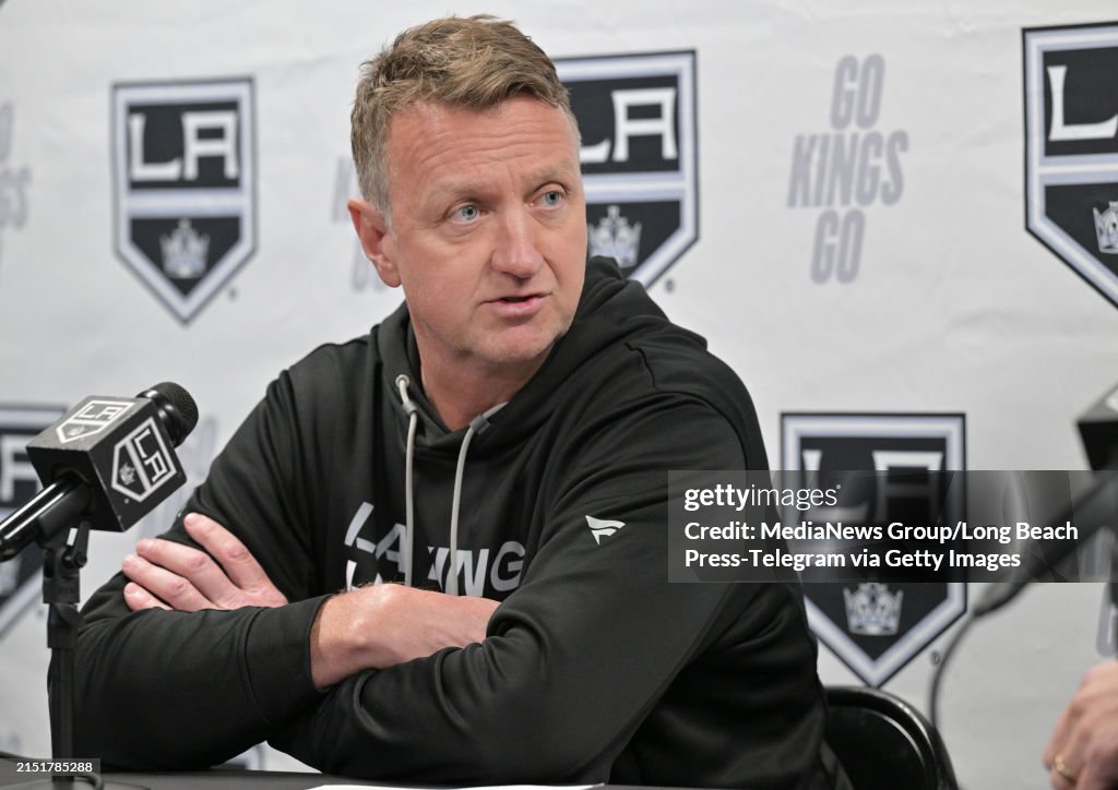 Los Angeles Kings management debrief end of season with media.