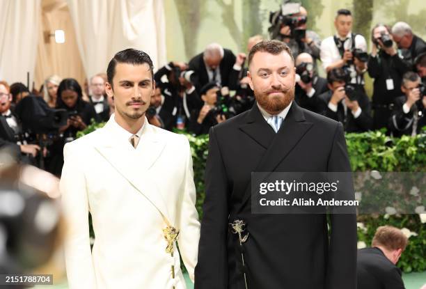 Christian Cowan and Sam Smith attend The 2024 Met Gala Celebrating "Sleeping Beauties: Reawakening Fashion" at The Metropolitan Museum of Art on May...