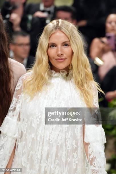 Sienna Miller attends The 2024 Met Gala Celebrating "Sleeping Beauties: Reawakening Fashion" at The Metropolitan Museum of Art on May 06, 2024 in New...