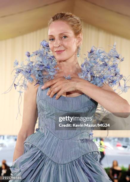Uma Thurman attends The 2024 Met Gala Celebrating "Sleeping Beauties: Reawakening Fashion" at The Metropolitan Museum of Art on May 06, 2024 in New...