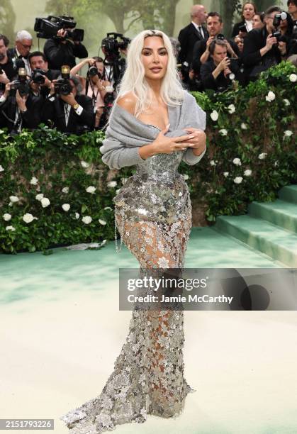 Kim Kardashian attends The 2024 Met Gala Celebrating "Sleeping Beauties: Reawakening Fashion" at The Metropolitan Museum of Art on May 06, 2024 in...