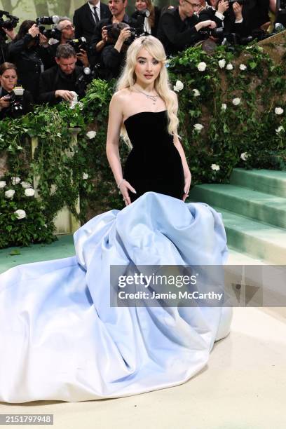 Sabrina Carpenter attends The 2024 Met Gala Celebrating "Sleeping Beauties: Reawakening Fashion" at The Metropolitan Museum of Art on May 06, 2024 in...
