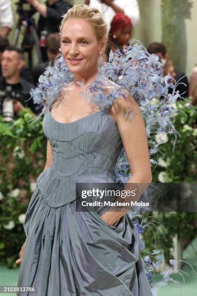 Uma Thurman attends The 2024 Met Gala Celebrating "Sleeping Beauties: Reawakening Fashion" at The Metropolitan Museum of Art on May 06, 2024 in New...