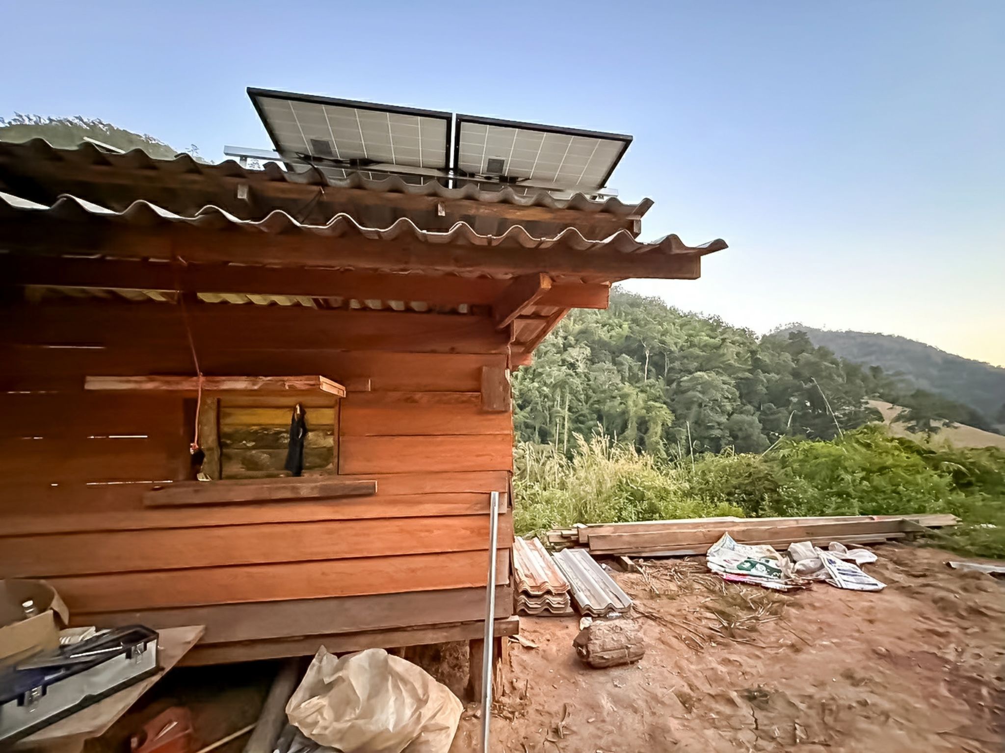 Cottage in the forest on the mountain Cottage in the forest on the mountain