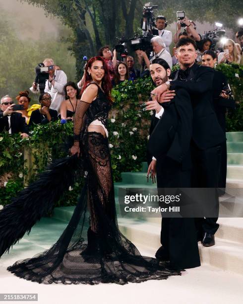 Dua Lipa, Marc Jacobs, and Char DeFrancesco attend the 2024 Costume Institute Benefit for "Sleeping Beauties: Reawakening Fashion" at The...