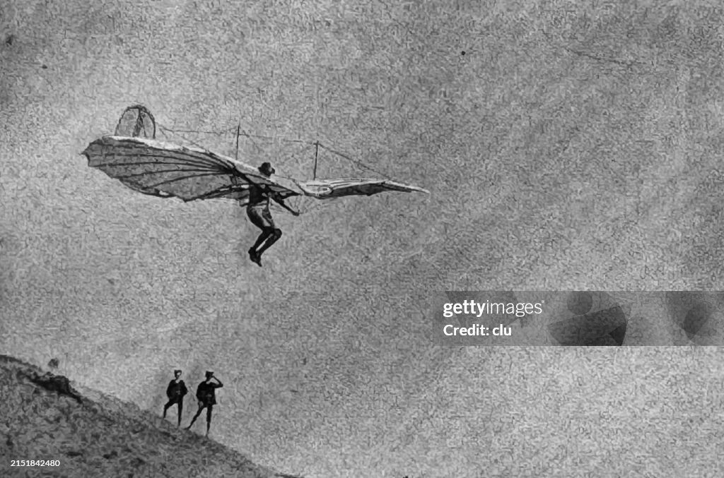 Flight test by Otto Lilienthal