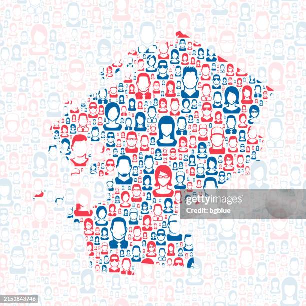 jefferson county, new york. map with blue and red people - watertown new york stock illustrations