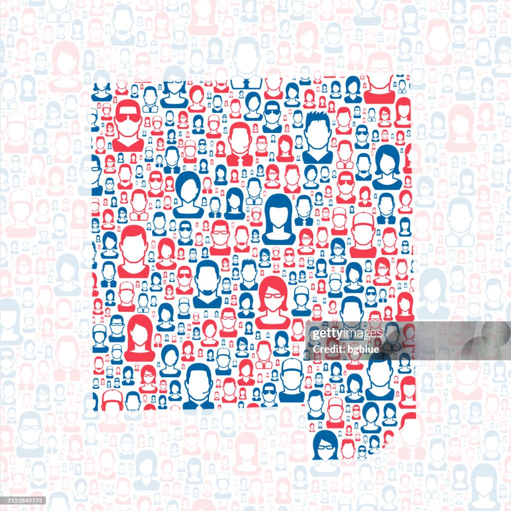 Dupage County, Illinois. Map with blue and red People