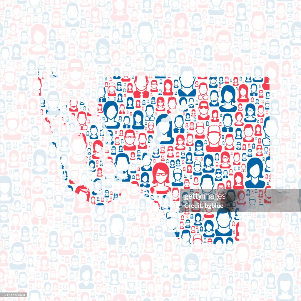 Lee County, Florida. Map with blue and red People