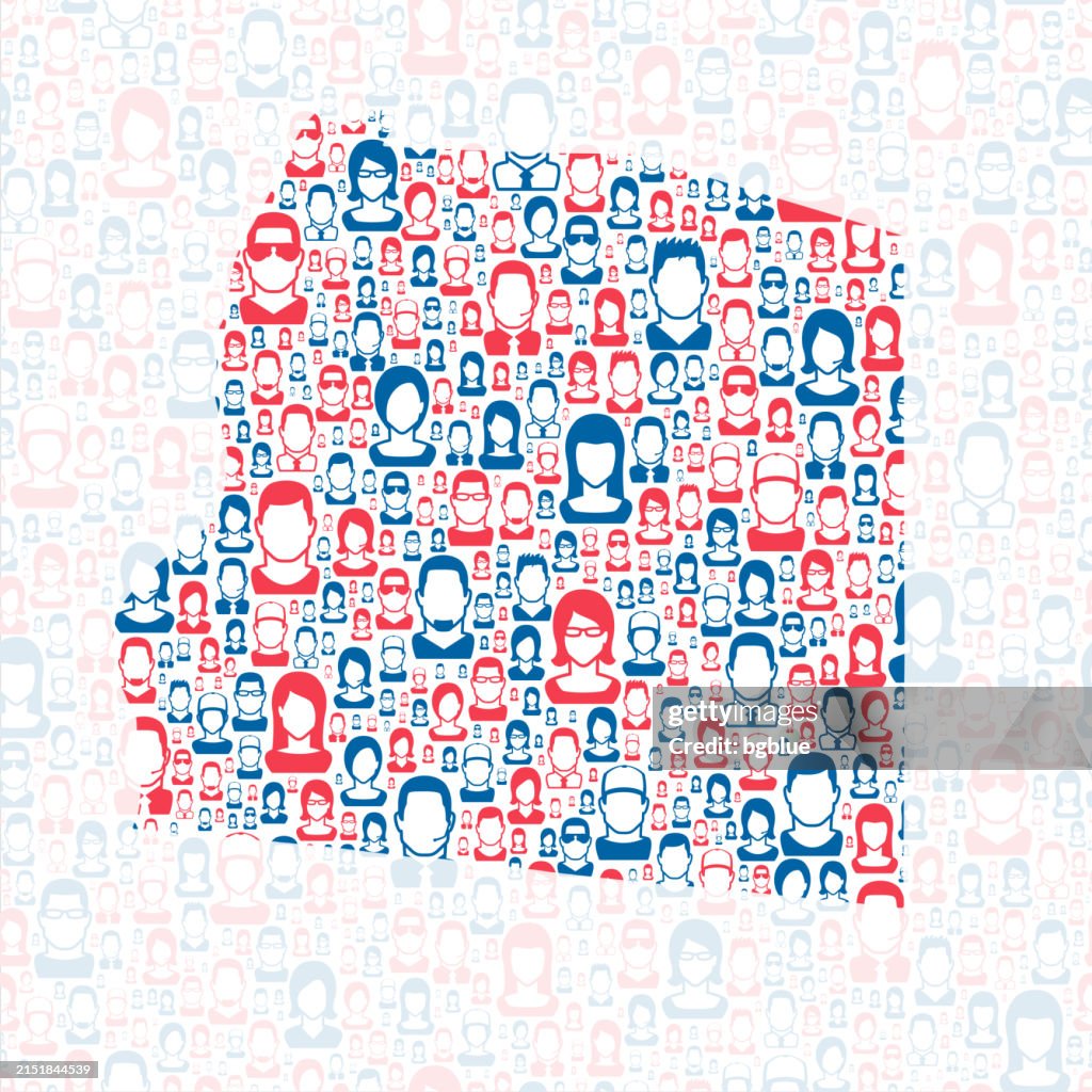 Ohio County, West Virginia. Map with blue and red People