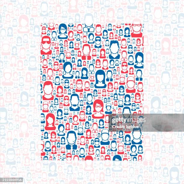 brown county, south dakota. map with blue and red people - aberdeen south dakota stock illustrations