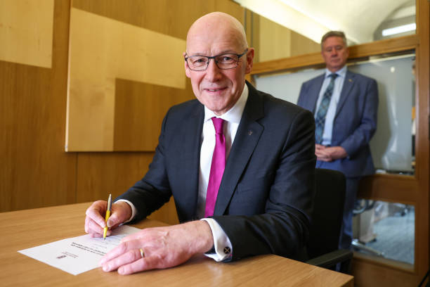 GBR: New SNP Leader John Swinney Signs Nomination For First Minister