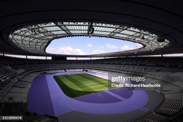 General view inside the Stade De France stadium on May 07, 2024 in Paris, France. The city is gearing up to host the XXXIII Olympic Summer Games,...