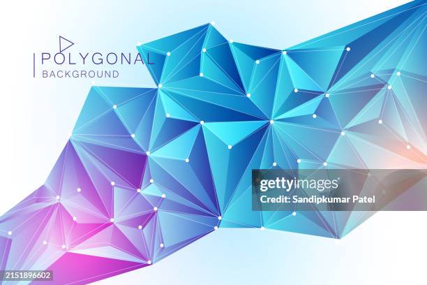 vector polygon abstract polygonal geometric triangle background - blue ice cubes stock illustrations